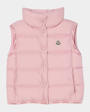 Girl's Badia Quilted Down Vest, Size 12-14
