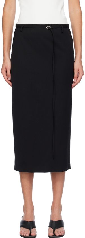 St. Agni Jupe midi noire à ceinture
