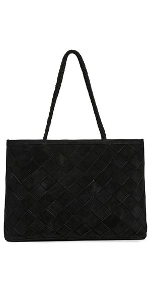 Bembien Gabrielle Grande Weave Bag Black Suede One Size