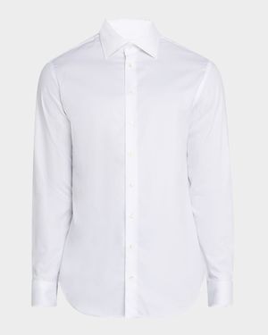Men's Cotton Tonal Dot Dress Shirt