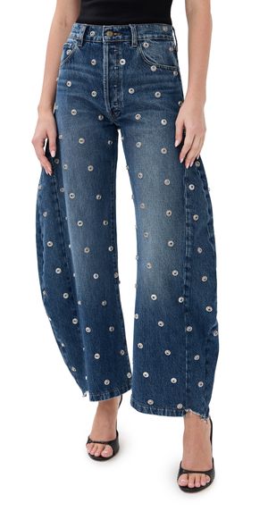 A. W.A. K.E. MODE Studded Jeans Blue Denim 40