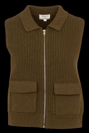 Maison 123 - Gilet sans manches en laine - Taille XL - Kaki