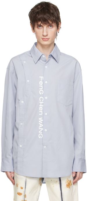 Feng Chen Wang Blue Printed Shirt