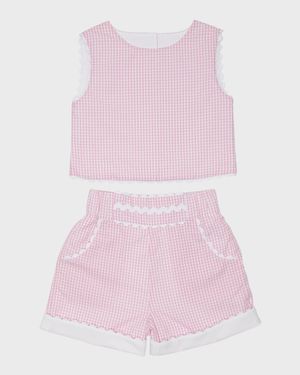 Girl's Audrey Two-Piece Gingham Set, Size 2-6