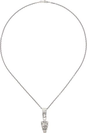 YOHJI YAMAMOTO Silver Wolf Pendant Necklace