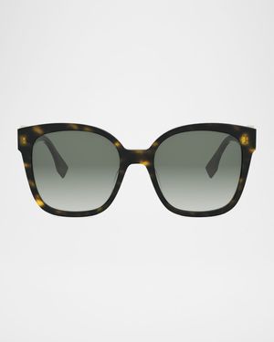 FF Diamonds Square Havana Acetate Sunglasses