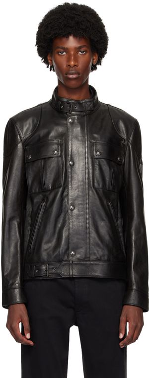 Belstaff Black Hand-Waxed Gangster Leather Jacket