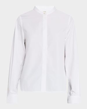 Stand-Collar Cotton Shirt