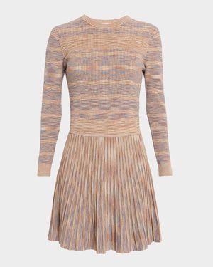 Martha Pleated Space Dyed Knit Mini Dress