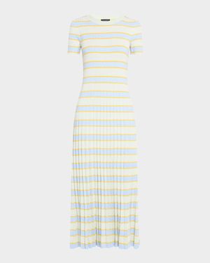 Eloise Stripe Short-Sleeve Maxi Dress