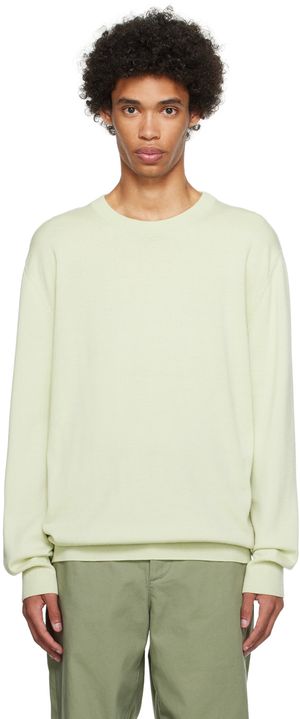 Jil Sander Pull vert à col ras du cou