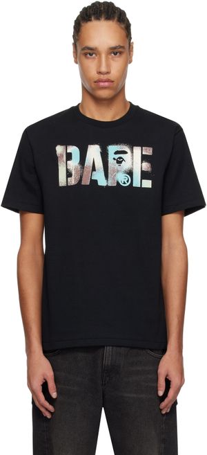 BAPE T-shirt noir à logo à motif camouflage Map et effet pochoir