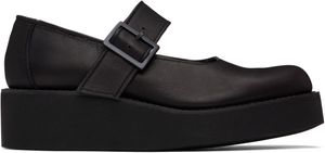 YOHJI YAMAMOTO Black Soft Leather Platform Loafers