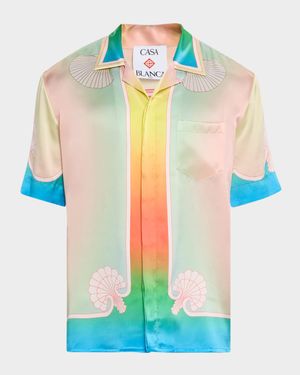 Men's Lucid Dreams Silk Short-Sleeve Shirt