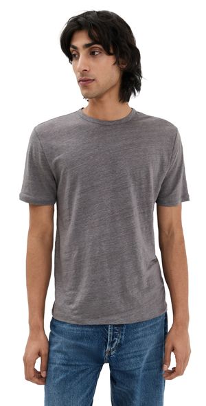 Vince Linen Crewneck Tee Iron XS