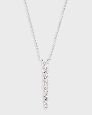 18K White Gold Diamond Pendant Necklace, 16-18"L, 0.86tcw