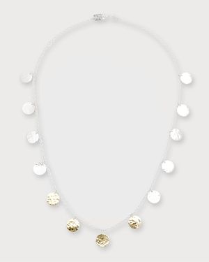 Hammered Paillette Disc Necklace in Chimera