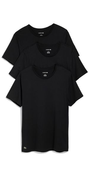 Lacoste Cotton Undershirt Crew Tee 3 Pack Black M