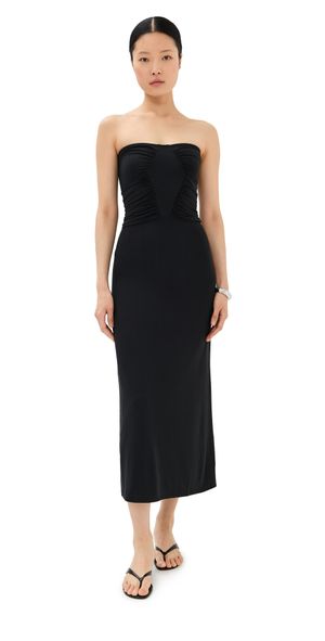 Sablyn Elle Draped Strapless Dress Black XS