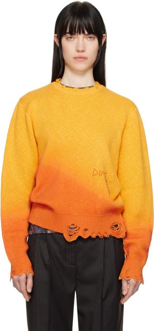 Dime Yellow & Orange Cat Knit Sweater