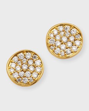 Mini Flower Stud Earrings in 18K Gold with Diamonds