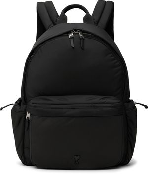 AMI Paris Black Ami De Coeur Backpack