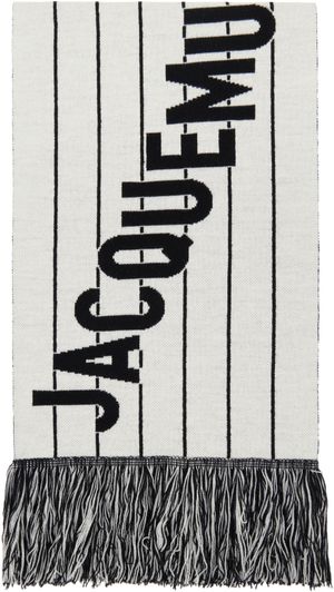 JACQUEMUS Black & White La Croisière 'The Liga' Scarf
