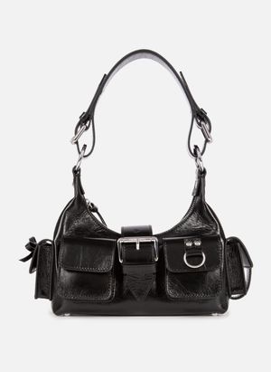 The Kooples - Sac amelia small en cuir craquelé - Taille Unique - Noir