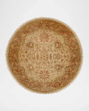 Latte Rust Oushak Rug, 8' Round