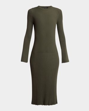 Kenna Midweight Viscose Rib Midi Dress