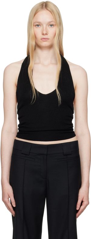 Aya Muse Black Knit Halter Top