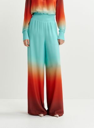 Essentiel Antwerp - Pantalon large imprimé en fibres recyclées mélangées - Taille 2XL - Bleu