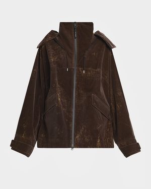 x On Flocked Anorak Jacket