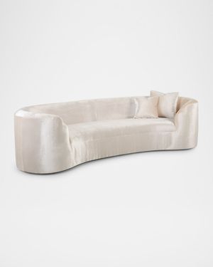 Bubble Velvet Curved Sofa, 117.5"