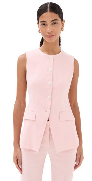 Veronica Beard Lois Vest Pink Shell 6