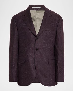 Men's Donegal Wool and Cashmere Notch Lapel Sport Coat