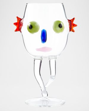 Blues Face Drinking Glass, Green/Black