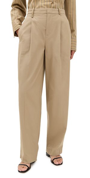 Vince Mid Waist Pleat Front Trousers Fawn 6