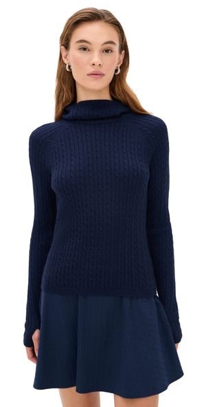 RLX Ralph Lauren Cable Knit Hooded Sweater Refined Navy S