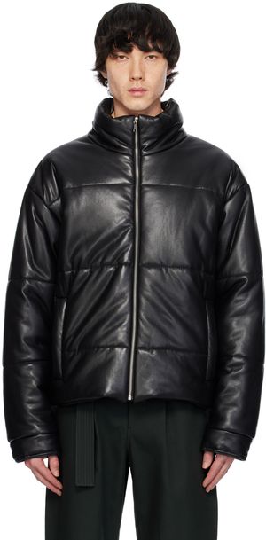 Nanushka Black Marron Vegan Leather Jacket