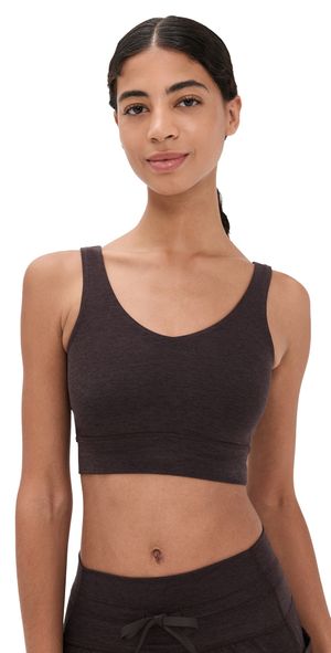 Beyond Yoga Spacedye Good Day Long Line Bra DARK CHOCOLATE HEATHER S