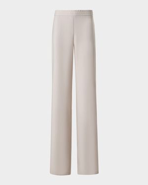 Filibert Cupro Gabardine Straight-Leg Elastic-Waist Pants