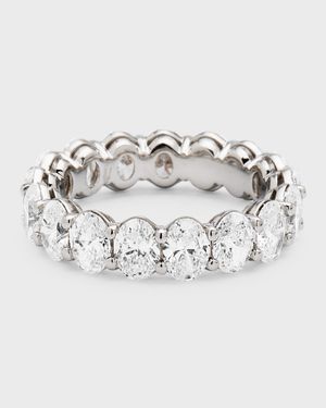 Platinum Oval FG/VS Diamond Eternity Band, Size 6.75, 5.44tcw