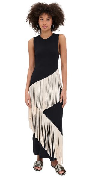 SIMONMILLER Spiral Knit Dress Black/Macadamia M