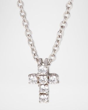 0.30 TCW Small CZ Cross Pendant Necklace