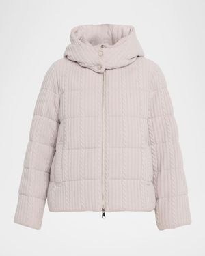Cable Wool-Cashmere Puffer Jacket