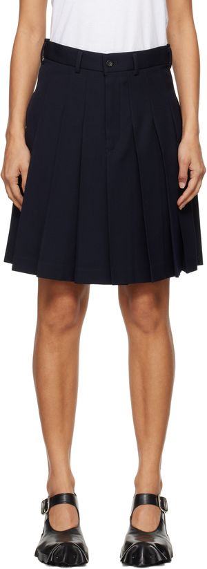 Comme des Garçons Girl Minijupe bleu marine en gabardine de laine