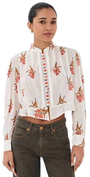 Alix of Bohemia Ryland Persimmon Flower Shirt Off-White M