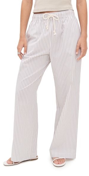 perfectwhitetee Cotton Poplin Stripe Pants Putty Stripe M