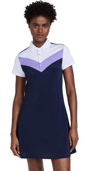 RLX Ralph Lauren Short Sleeve Air Tech Pique Polo Dress Refined Navy/Purple/White S
